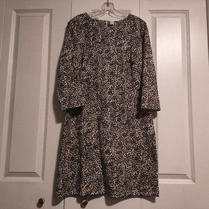 Old Navy Leopard Print Ponte-Knit 3/4 Sleeve Sheath Dress
